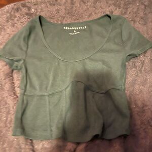 Aeropostale Women's Dark Green Short Sleeve Top